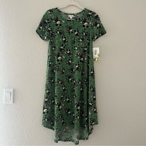 LuLaRoe Green and Purple Minnie Mouse Print Dress
